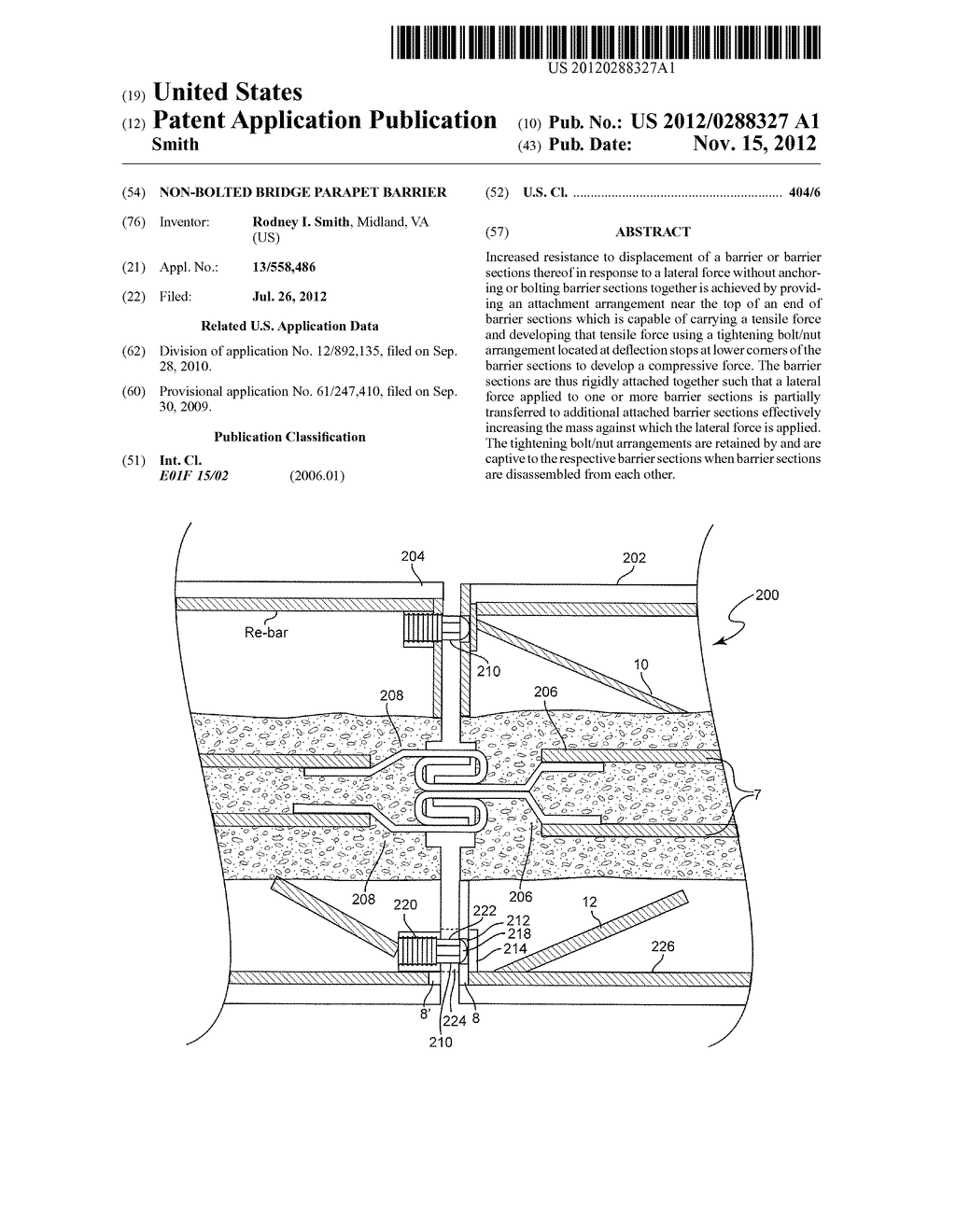 NON-BOLTED BRIDGE PARAPET BARRIER - diagram, schematic, and image 01