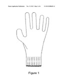SUPPORTED ELASTOMERIC GLOVE WITH ENHANCED GRIPPING SURFACE AND A METHOD OF     TRANSFERRING OF PATTERNS ONTO A DIPPED ELASTOMERIC GLOVE SURFACE diagram and image