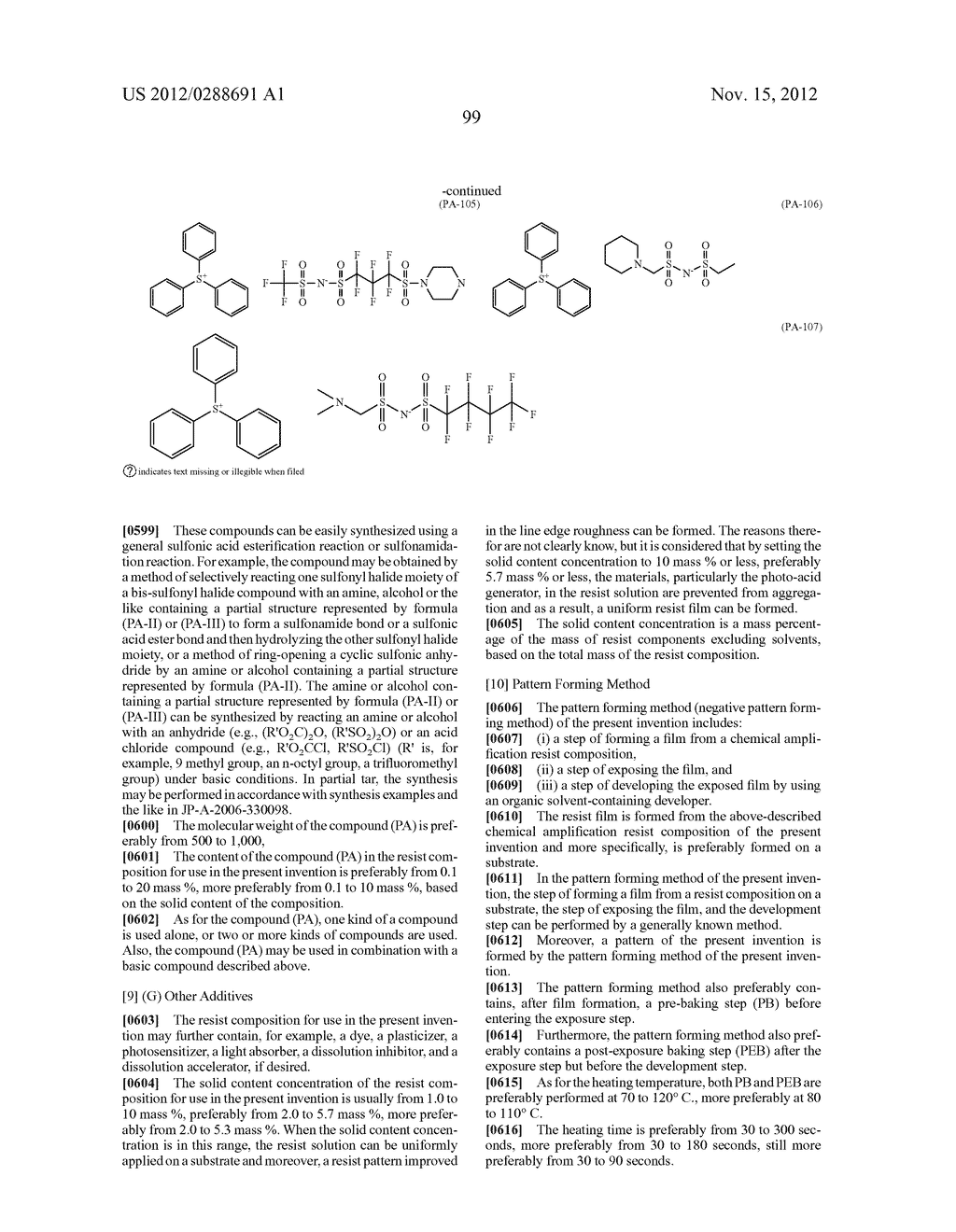 PATTERN FORMING METHOD, PATTERN, CHEMICAL AMPLIFICATION RESIST COMPOSITION     AND RESIST FILM - diagram, schematic, and image 100