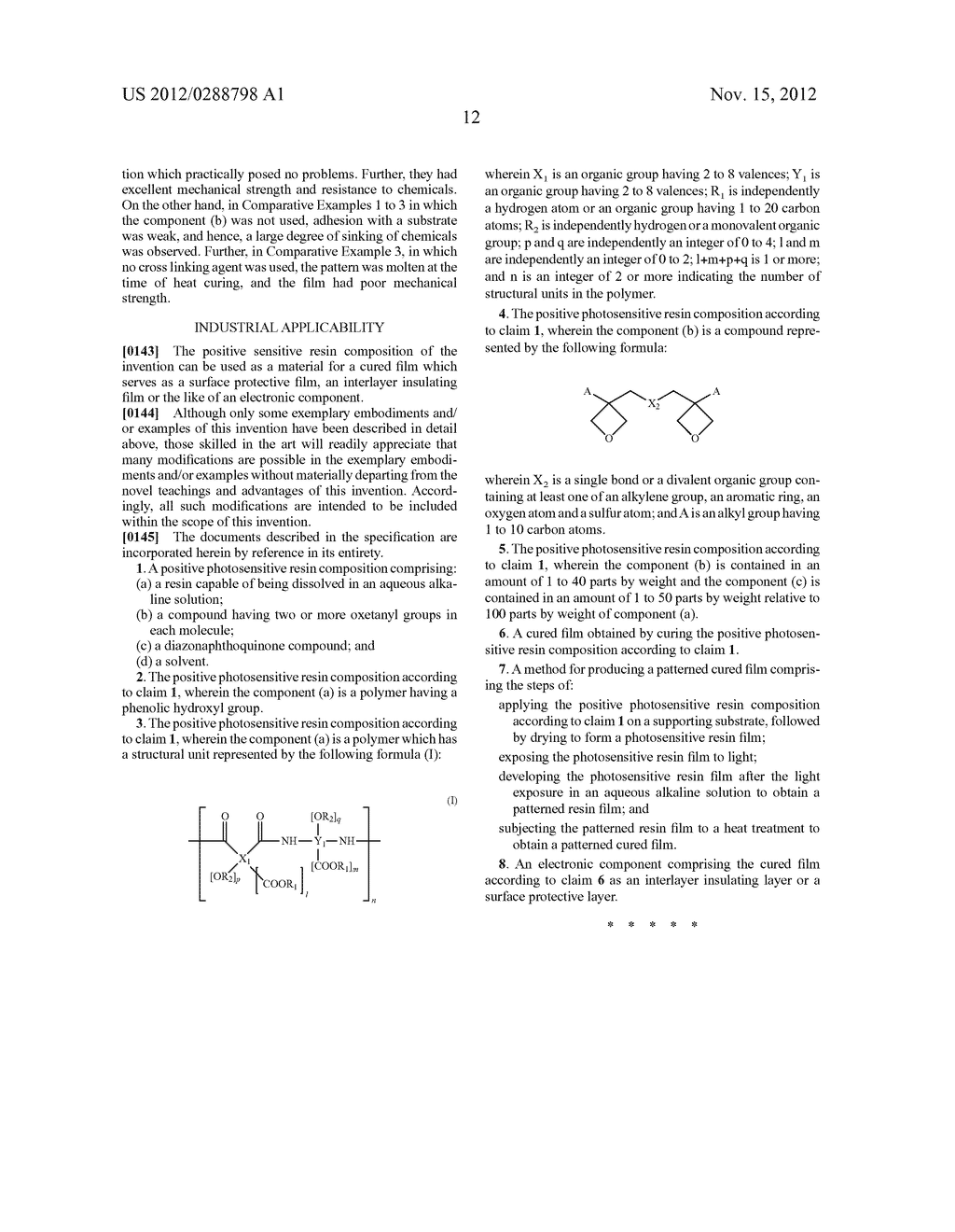 POSITIVE PHOTOSENSITIVE RESIN COMPOSITION, METHOD FOR PRODUCING PATTERNED     CURED FILM AND ELECTRONIC COMPONENT - diagram, schematic, and image 15