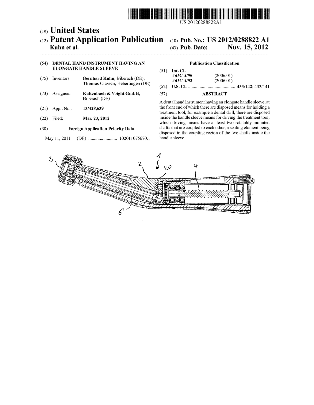 Dental Hand Instrument having an Elongate Handle Sleeve - diagram, schematic, and image 01