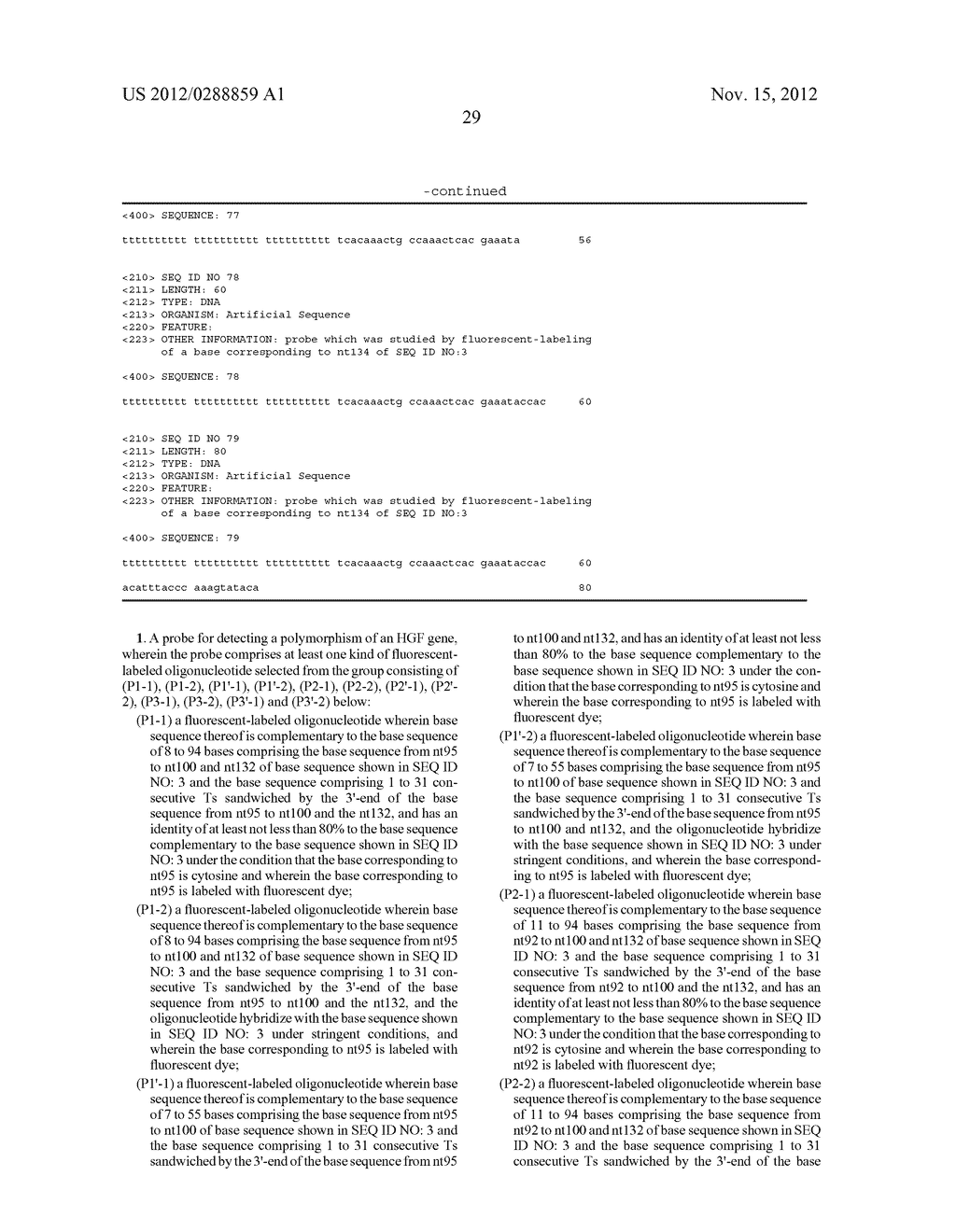 Probe for Detecting Poly A Repeat Number Polymorphism of HGF Gene and Uses     Thereof - diagram, schematic, and image 35