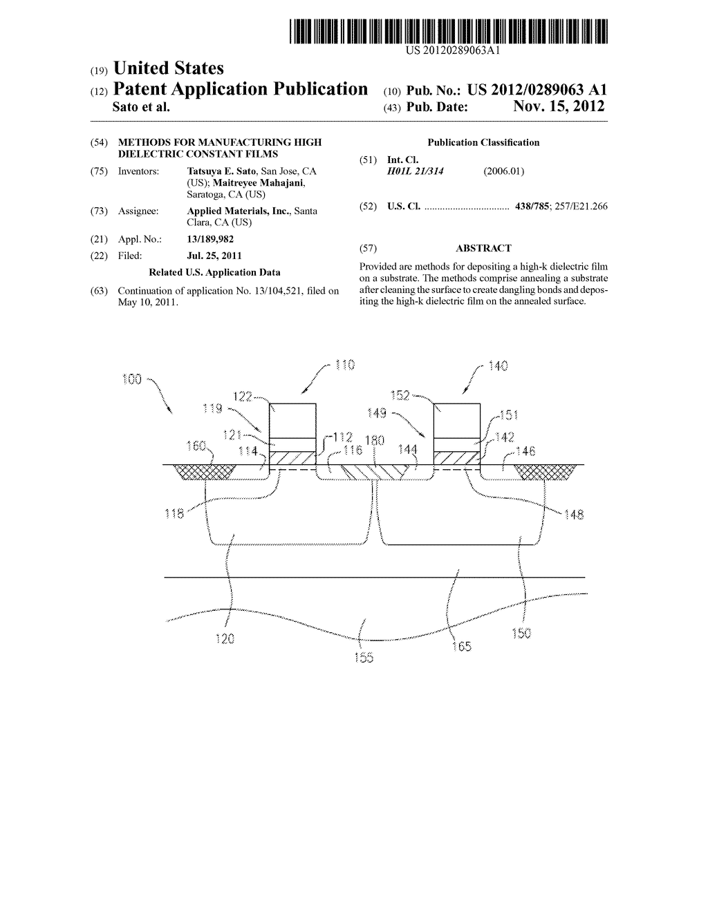 Methods For Manufacturing High Dielectric Constant Films - diagram, schematic, and image 01