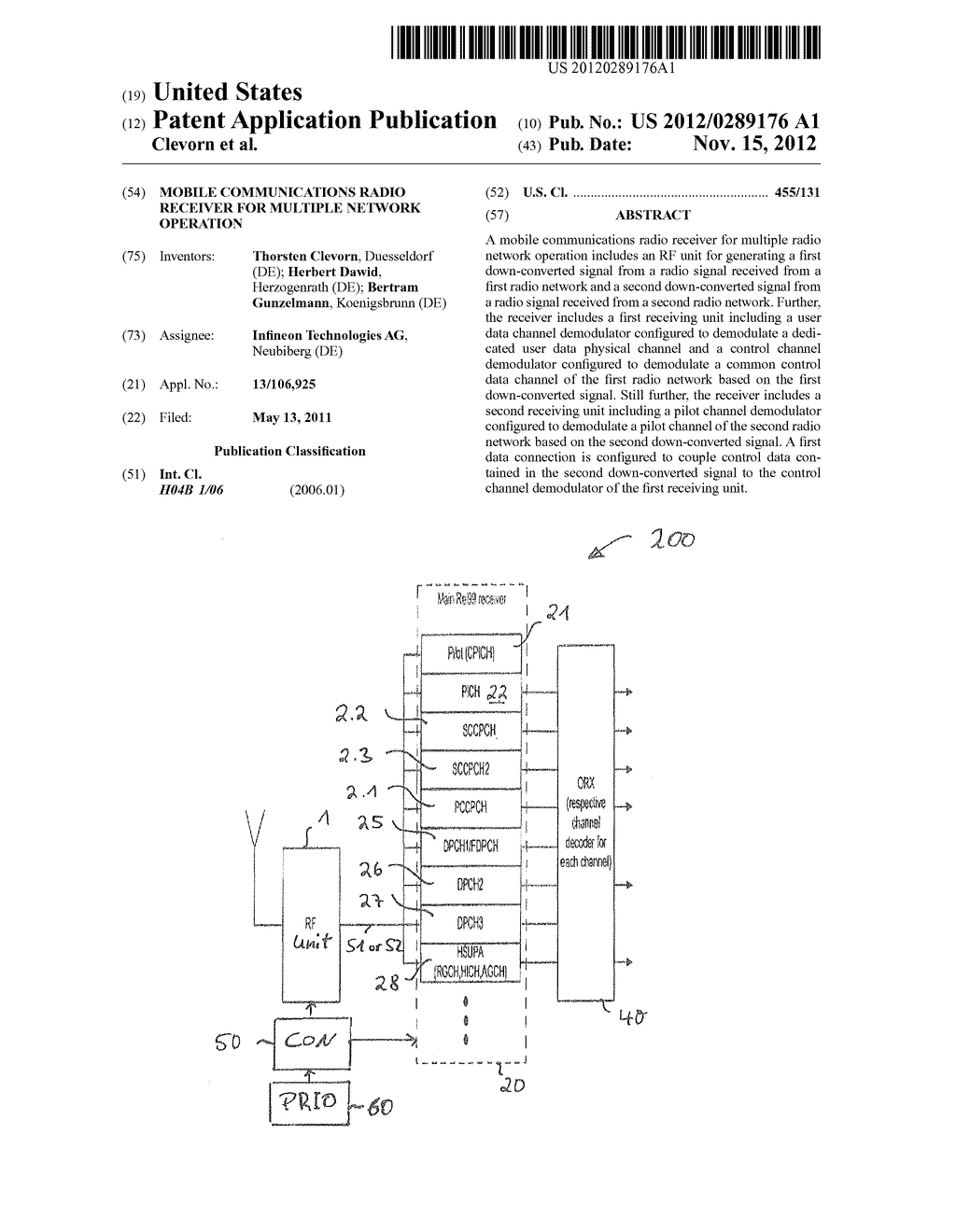 Mobile Communications Radio Receiver for Multiple Network Operation - diagram, schematic, and image 01