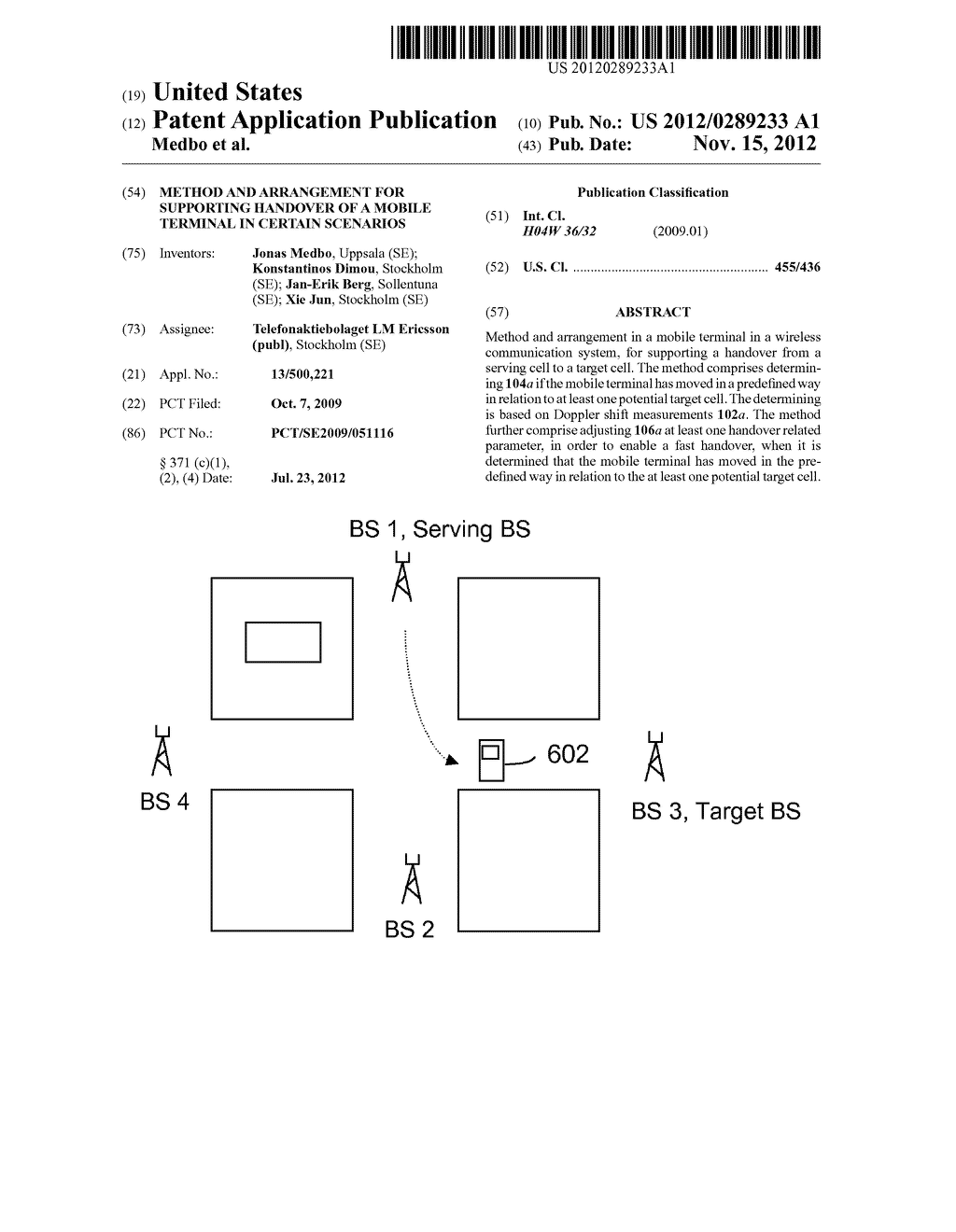 Method and Arrangement for Supporting Handover of a Mobile Terminal in     Certain Scenarios - diagram, schematic, and image 01