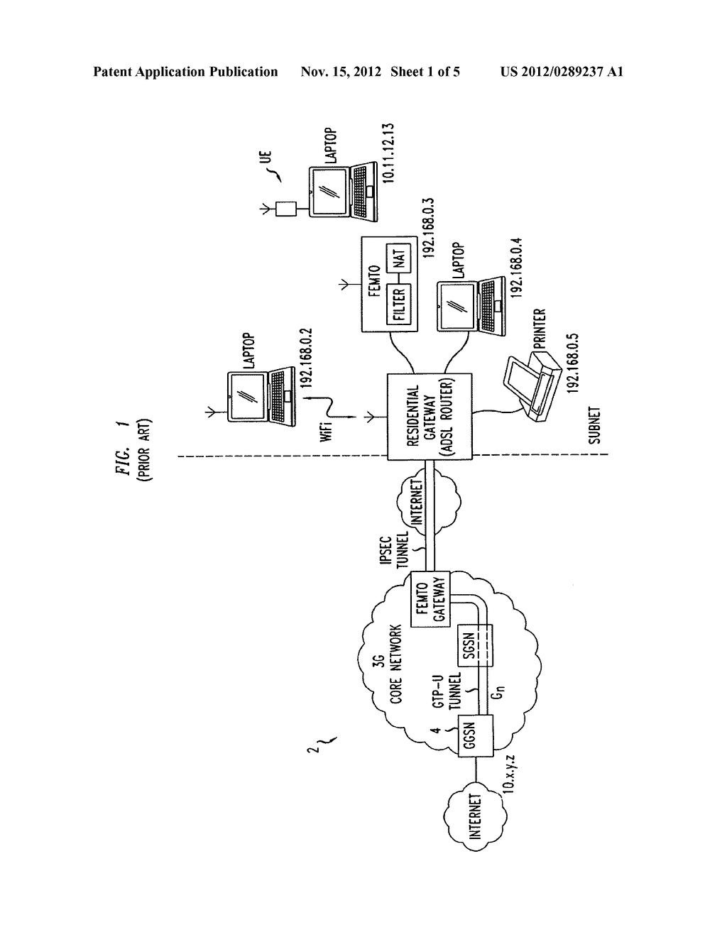 ALLOCATING AN IP SUBNET ADDRESS IN A LOCAL NETWORK COMPRISING A PLURALITY     OF DEVICES AND CONNECTED TO THE INTERNET - diagram, schematic, and image 02