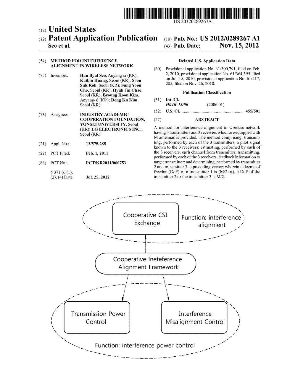 METHOD FOR INTERFERENCE ALIGNMENT IN WIRELESS NETWORK - diagram, schematic, and image 01