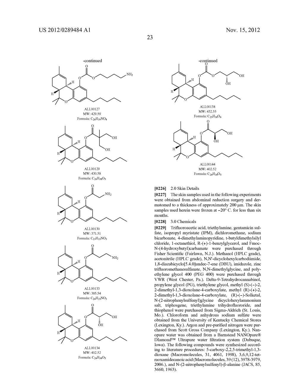 PRODRUGS OF TETRAHYDROCANNABINOL, COMPOSITIONS COMPRISING PRODRUGS OF     TETRAHYDROCANNABINOL AND METHODS OF USING THE SAME - diagram, schematic, and image 30