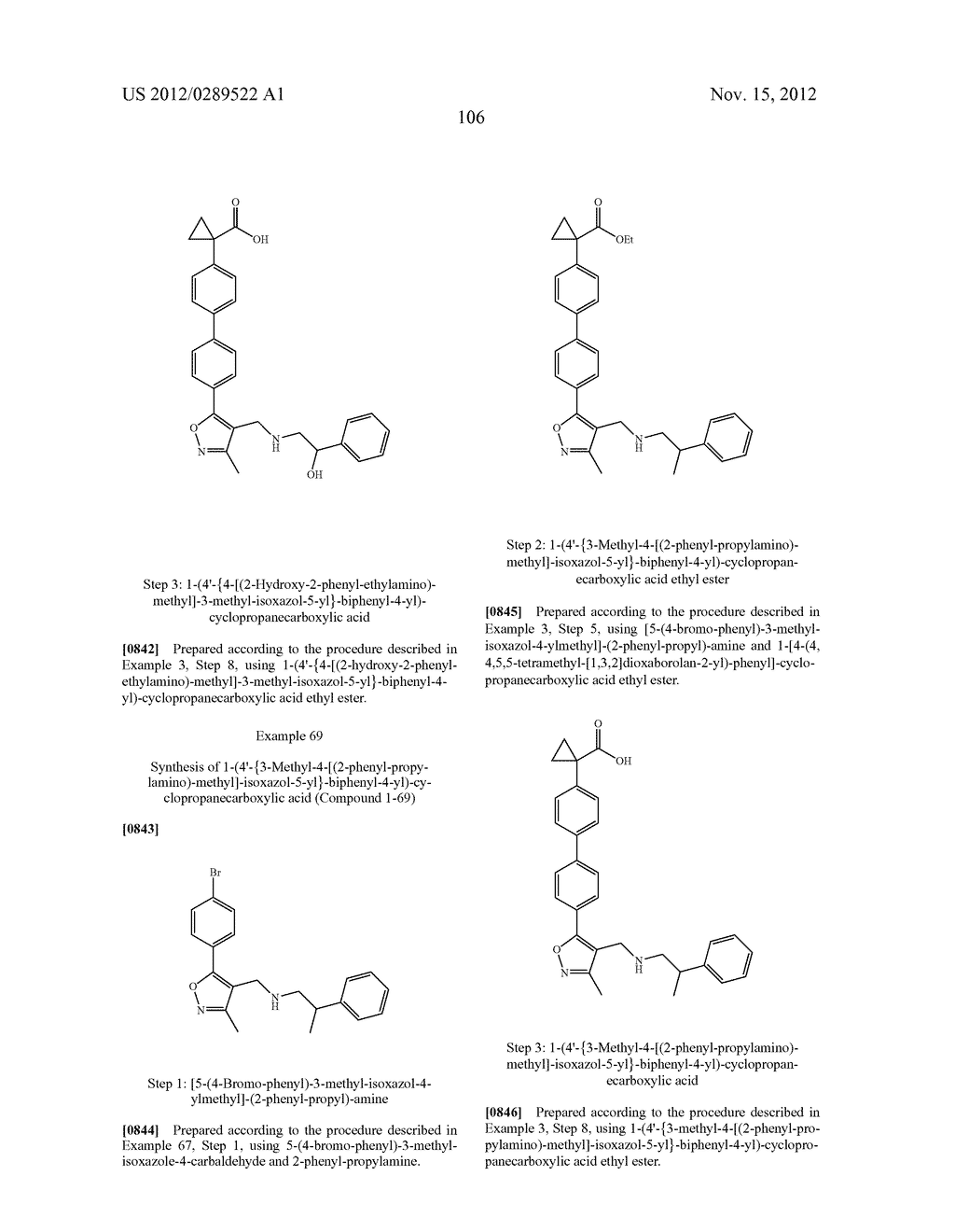 COMPOUNDS AS LYSOPHOSPHATIDIC ACID RECEPTOR ANTAGONISTS - diagram, schematic, and image 107