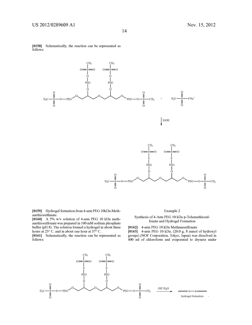 METHODS FOR THE FORMATION OF HYDROGELS USING THIOSULFONATE COMPOSITIONS     AND USES THEREOF - diagram, schematic, and image 15