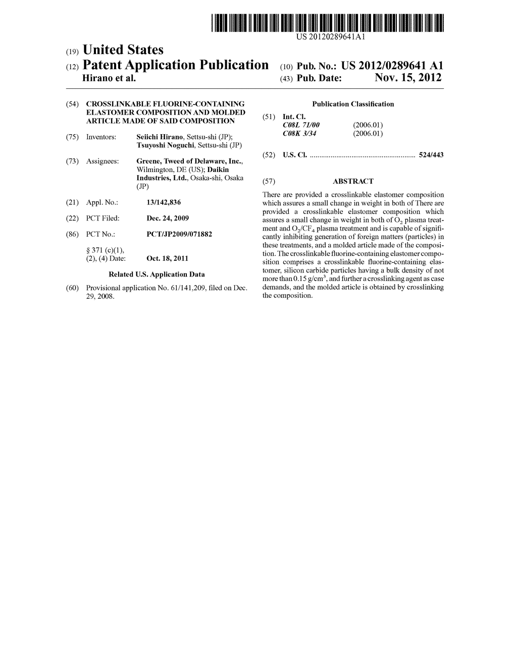 Crosslinkable Fluorine-Containing Elastomer Composition and Molded Article     Made of Said Composition - diagram, schematic, and image 01