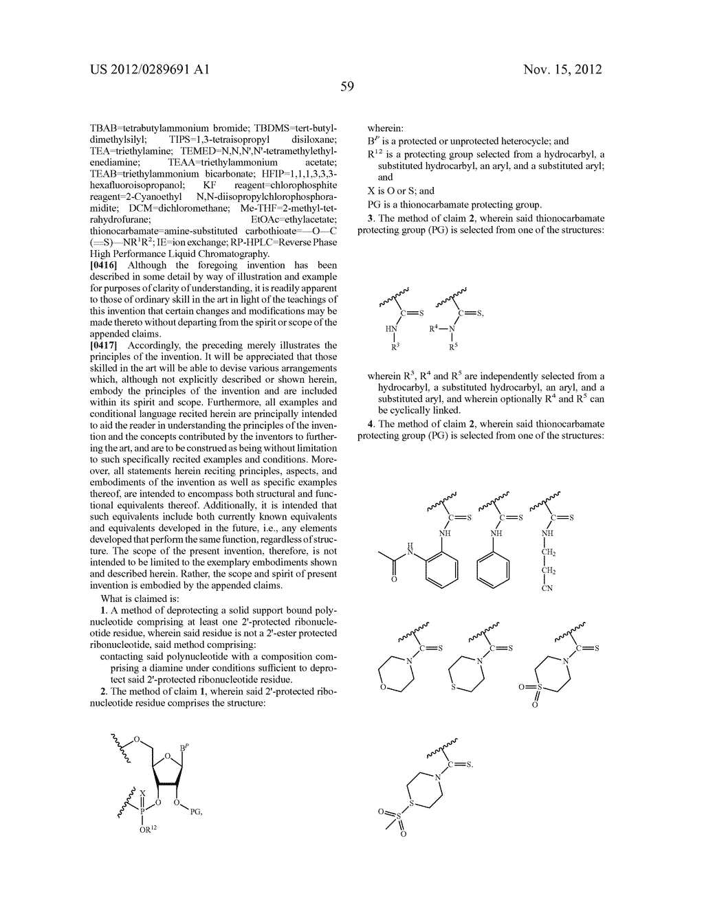 PROTECTED MONOMER AND METHOD OF FINAL DEPROTECTION FOR RNA SYNTHESIS - diagram, schematic, and image 65