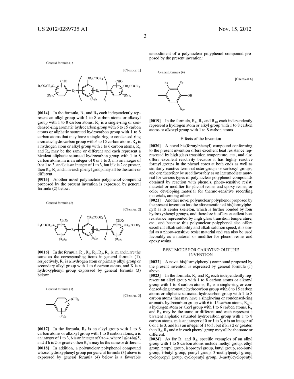 NOVEL BIS(FORMYLPHENYL) COMPOUND AND NOVEL POLYNUCLEAR POLYPHENOL COMPOUND     DERIVED FROM THE SAME - diagram, schematic, and image 03