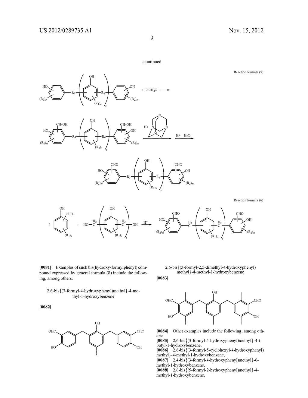 NOVEL BIS(FORMYLPHENYL) COMPOUND AND NOVEL POLYNUCLEAR POLYPHENOL COMPOUND     DERIVED FROM THE SAME - diagram, schematic, and image 10