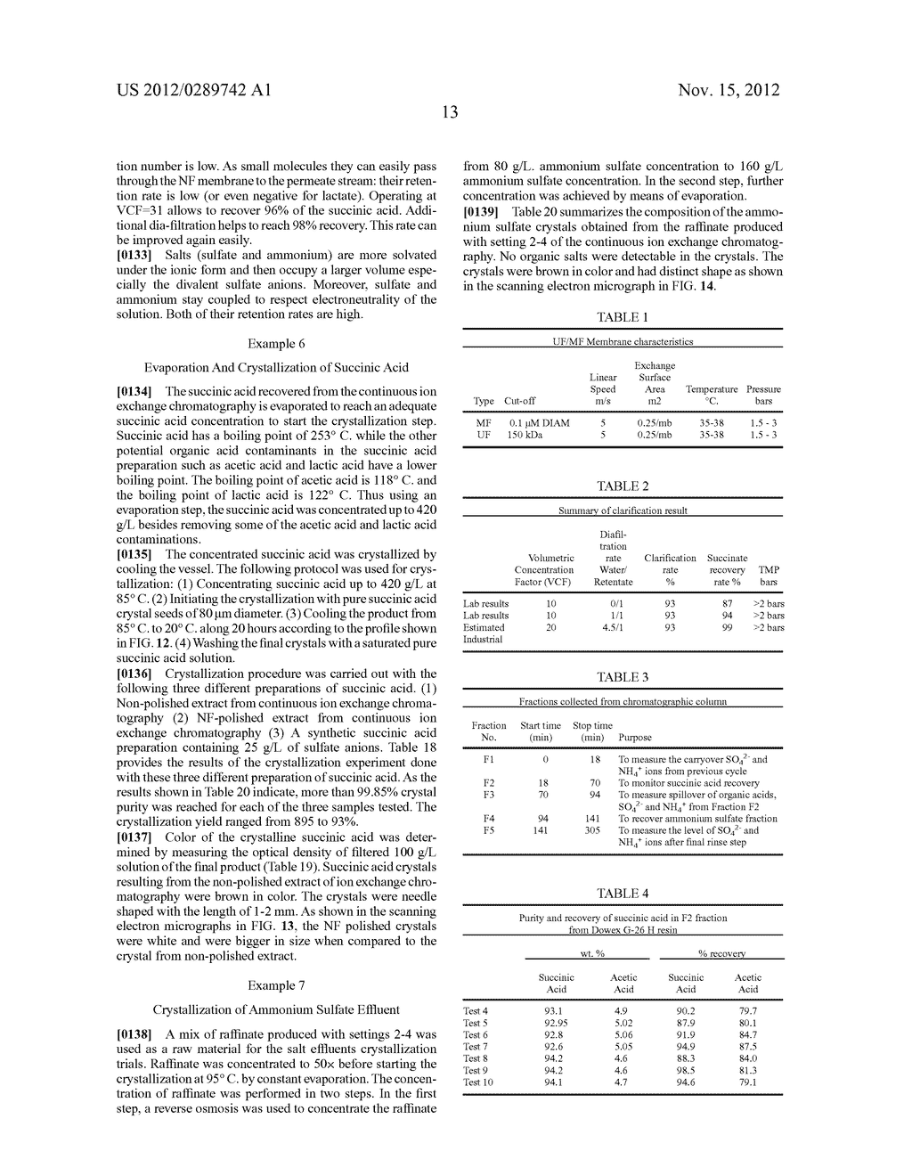 PURIFICATION OF SUCCINIC ACID FROM THE FERMENTATION BROTH CONTAINING     AMMONIUM SUCCINATE - diagram, schematic, and image 28