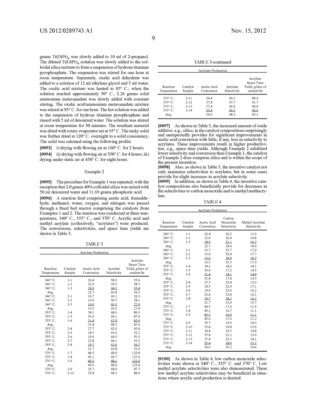 CATALYSTS FOR PRODUCING ACRYLIC ACIDS AND ACRYLATES - diagram, schematic, and image 10