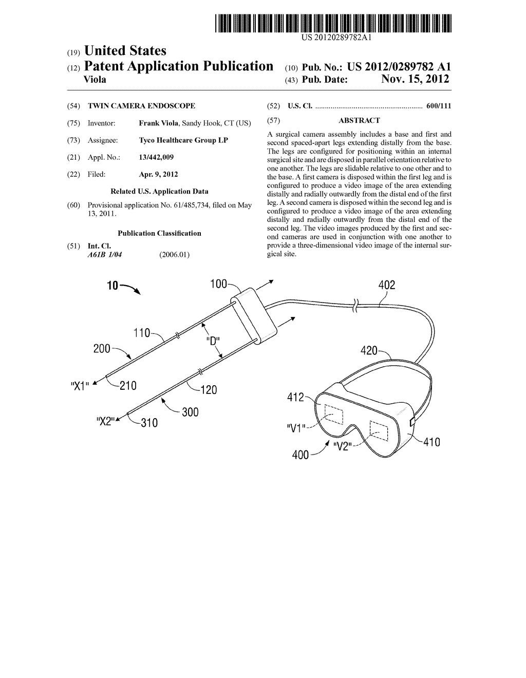 TWIN CAMERA ENDOSCOPE - diagram, schematic, and image 01