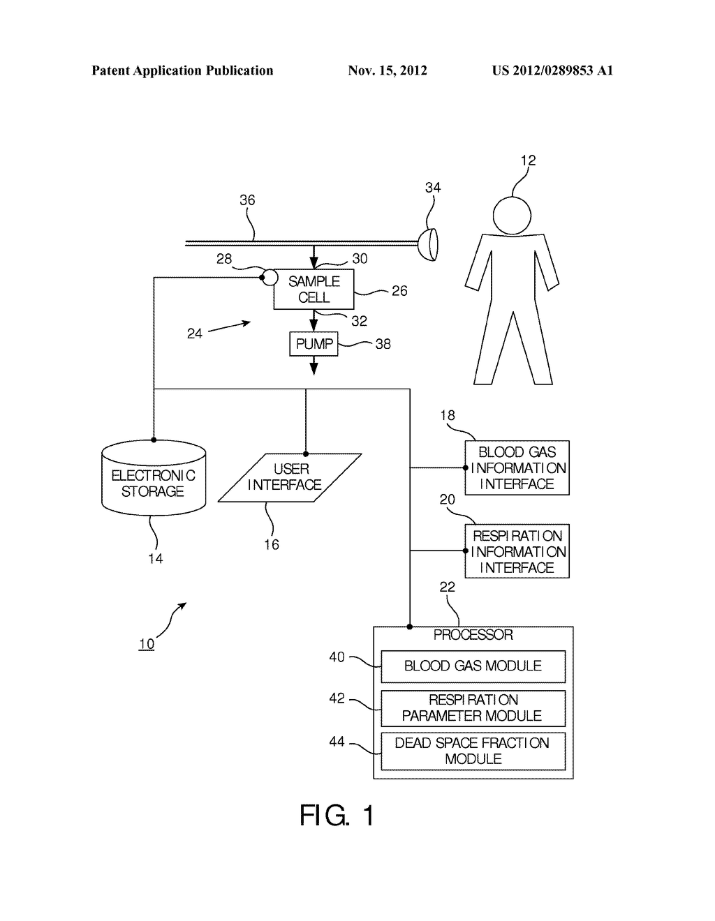 SYSTEM AND METHOD FOR DETERMINING DEAD SPACE FRACTION IN AN ONGOING MANNER     FROM INTERMITTENT BLOOD GAS SAMPLES - diagram, schematic, and image 02