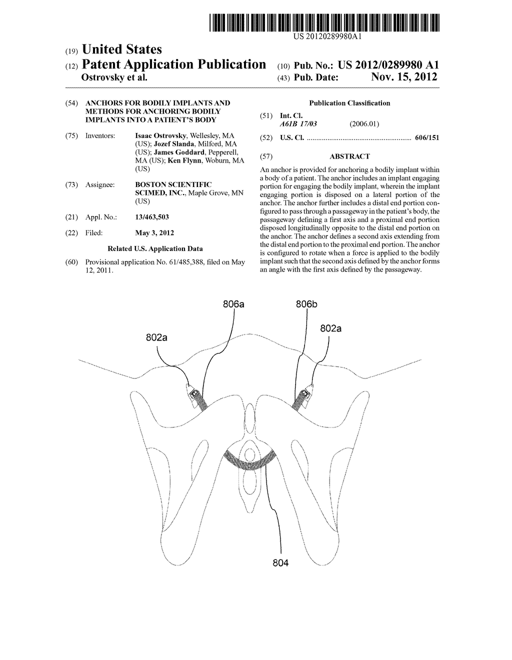 ANCHORS FOR BODILY IMPLANTS AND METHODS FOR ANCHORING BODILY IMPLANTS INTO     A PATIENT'S BODY - diagram, schematic, and image 01