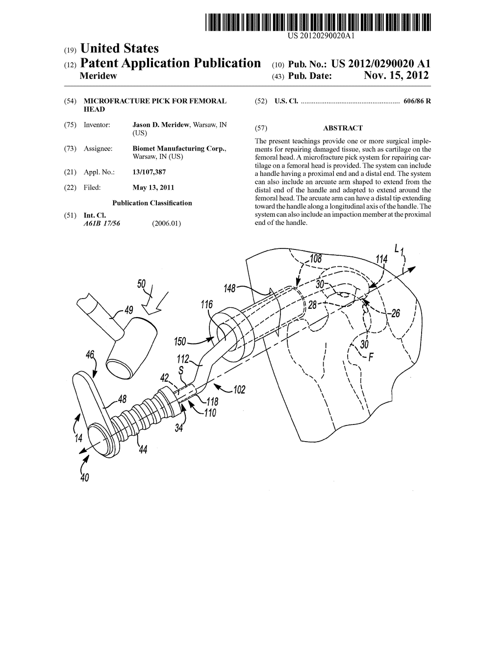 MICROFRACTURE PICK FOR FEMORAL HEAD - diagram, schematic, and image 01