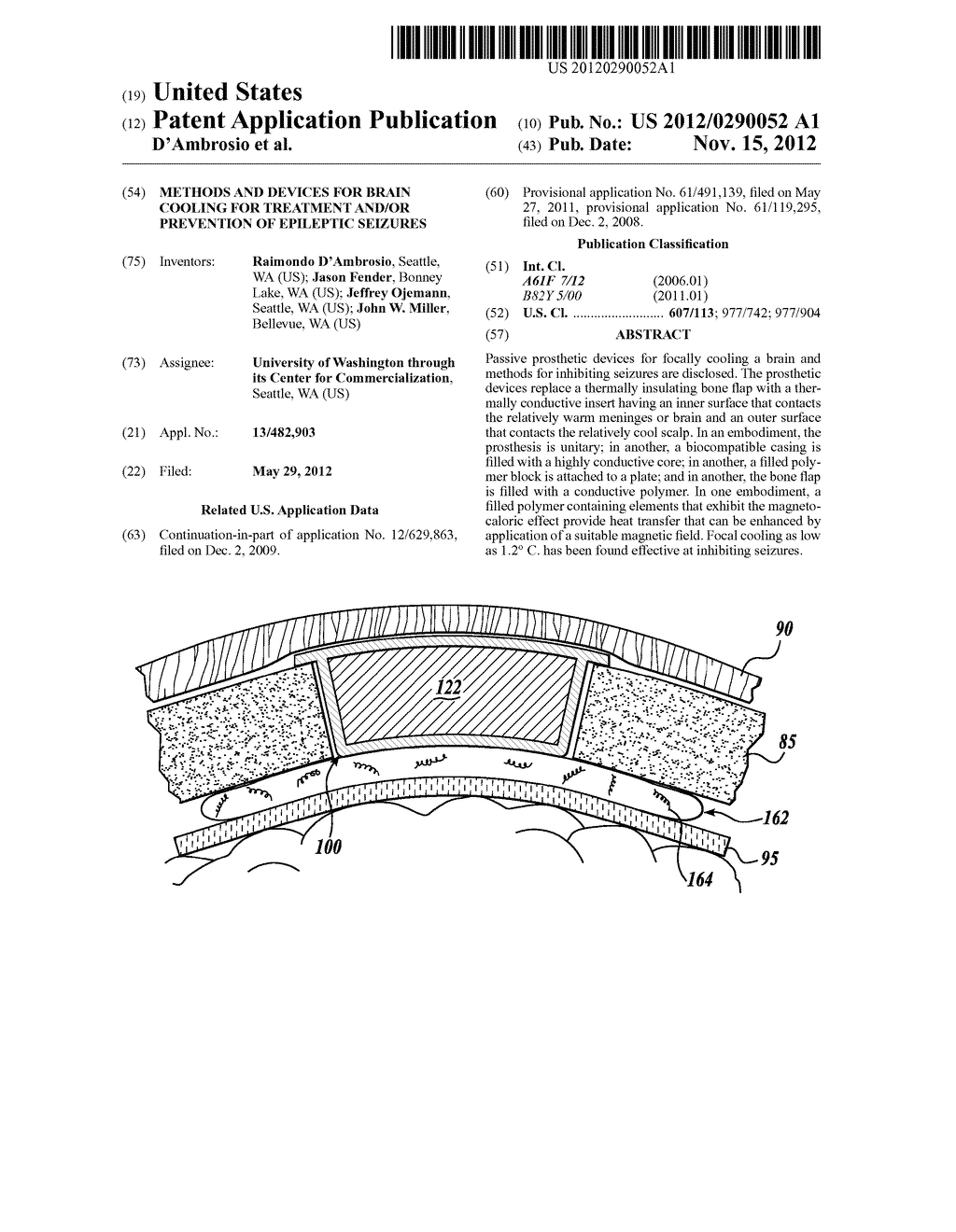 METHODS AND DEVICES FOR BRAIN COOLING FOR TREATMENT AND/OR PREVENTION OF     EPILEPTIC SEIZURES - diagram, schematic, and image 01