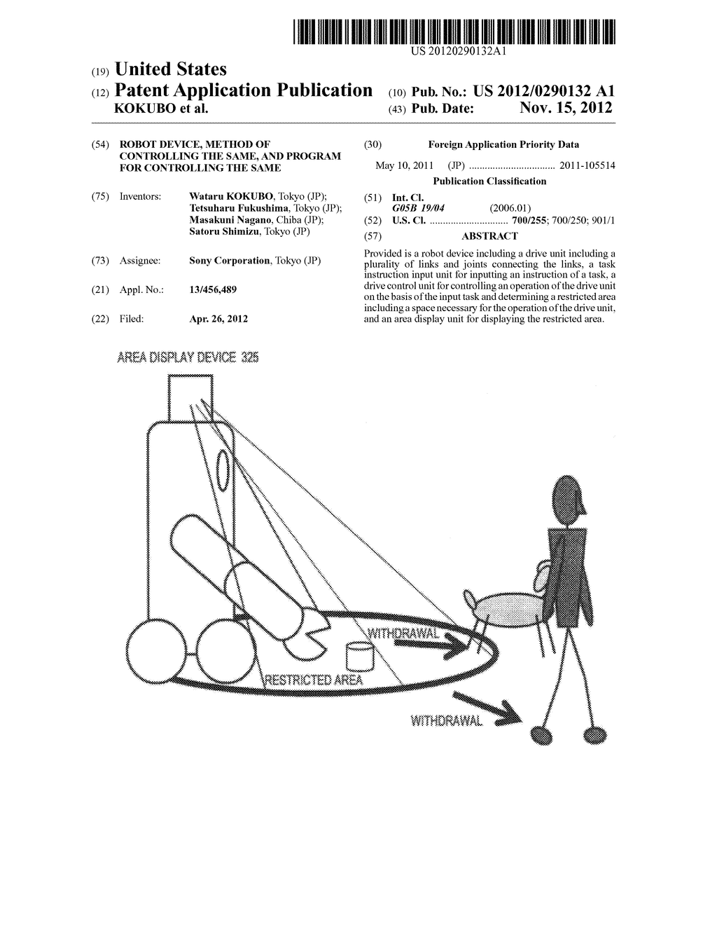 ROBOT DEVICE, METHOD OF CONTROLLING THE SAME, AND PROGRAM FOR CONTROLLING     THE SAME - diagram, schematic, and image 01