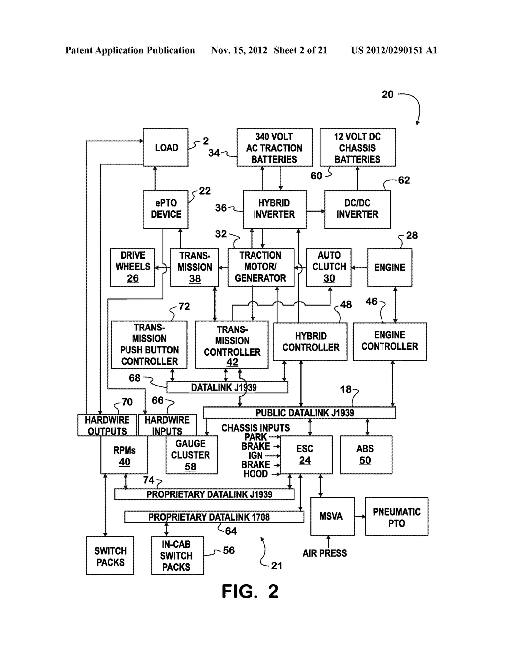 CONTROL SYSTEM FOR EQUIPMENT ON A VEHICLE WITH A HYBRID-ELECTRIC     POWERTRAIN - diagram, schematic, and image 03