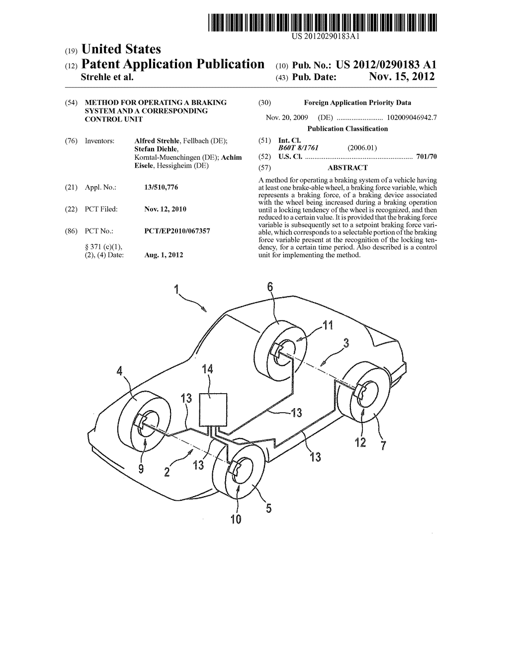 Method for operating a braking system and a corresponding control unit - diagram, schematic, and image 01