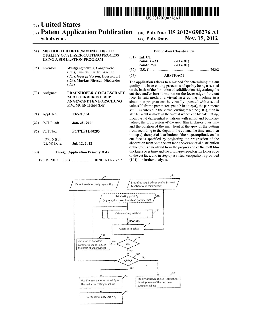 METHOD FOR DETERMINING THE CUT QUALITY OF A LASER CUTTING PROCESS USING A     SIMULATION PROGRAM - diagram, schematic, and image 01