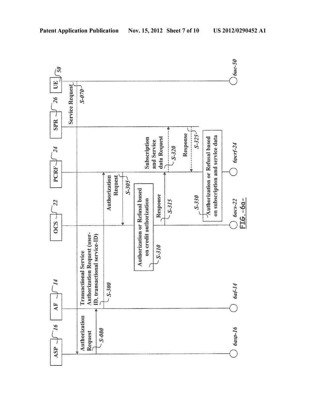 METHOD AND APPARATUS FOR AUTHORIZING A TRANSACTIONAL SERVICE BY A POLICY     AND CHARGING CONTROL ARCHITECTURE - diagram, schematic, and image 08