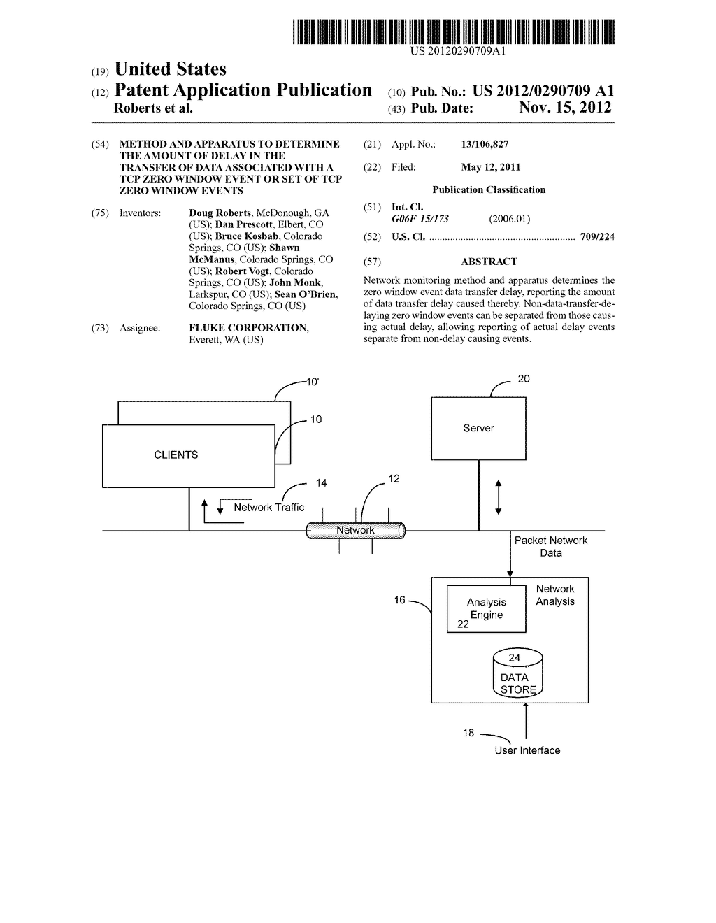 METHOD AND APPARATUS TO DETERMINE THE AMOUNT OF DELAY IN THE TRANSFER OF     DATA ASSOCIATED WITH A TCP ZERO WINDOW EVENT OR SET OF TCP ZERO WINDOW     EVENTS - diagram, schematic, and image 01