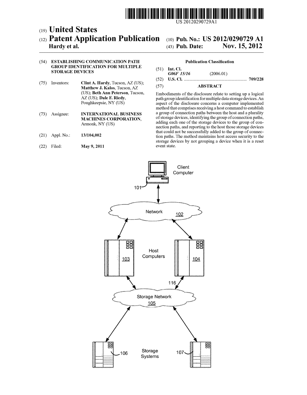 ESTABLISHING COMMUNICATION PATH GROUP IDENTIFICATION FOR MULTIPLE STORAGE     DEVICES - diagram, schematic, and image 01