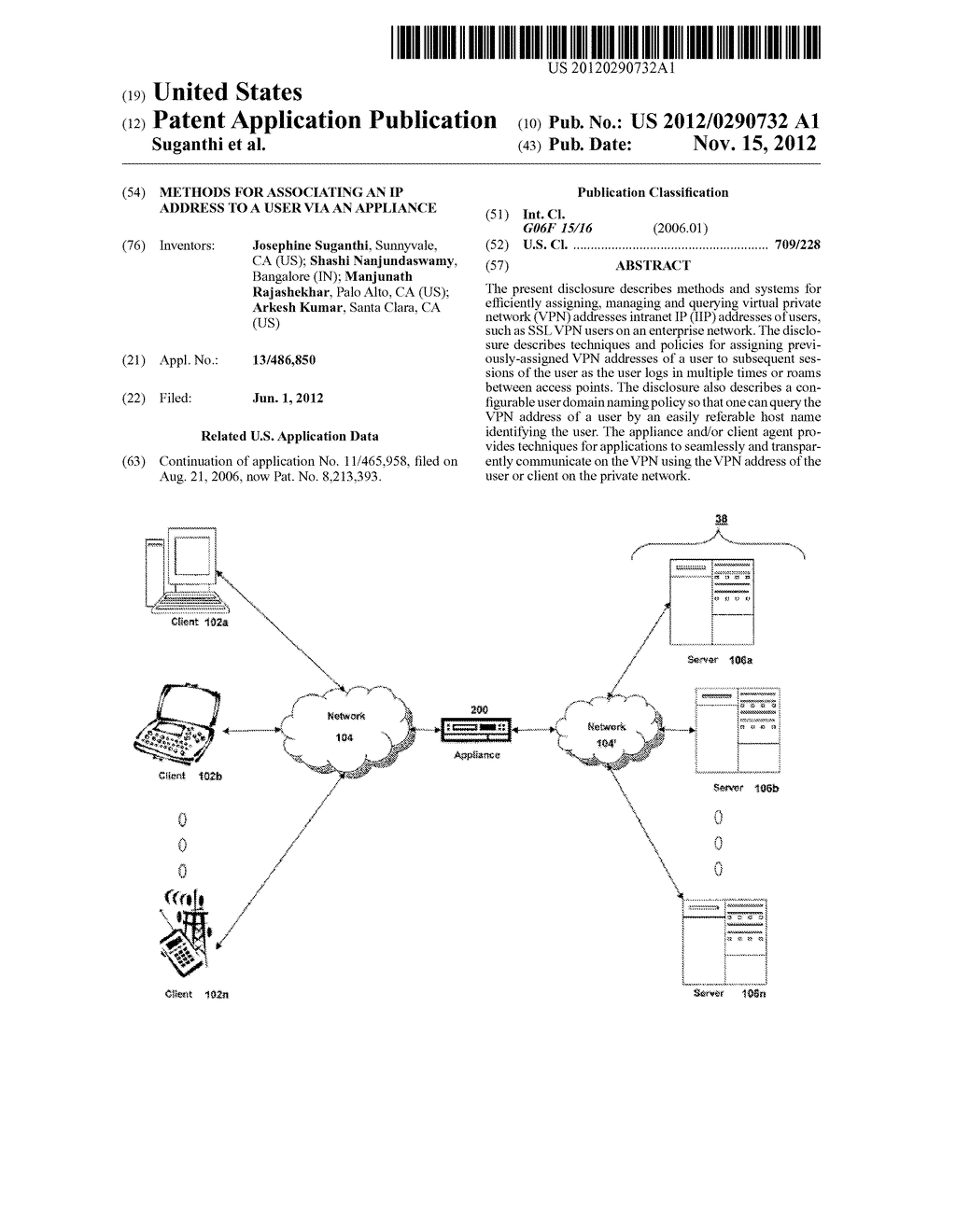 METHODS FOR ASSOCIATING AN IP ADDRESS TO A USER VIA AN APPLIANCE - diagram, schematic, and image 01