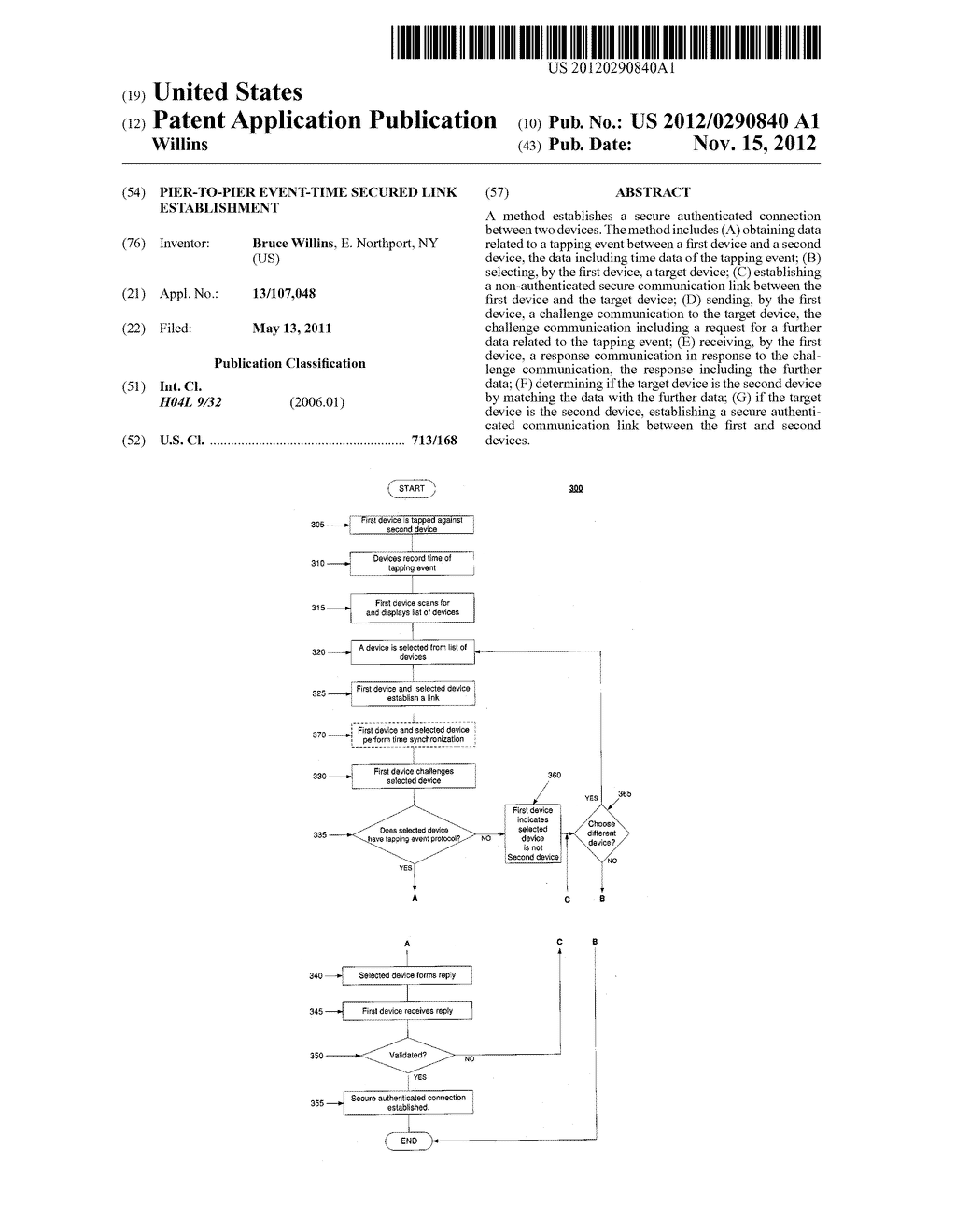 PIER-TO-PIER EVENT-TIME SECURED LINK ESTABLISHMENT - diagram, schematic, and image 01