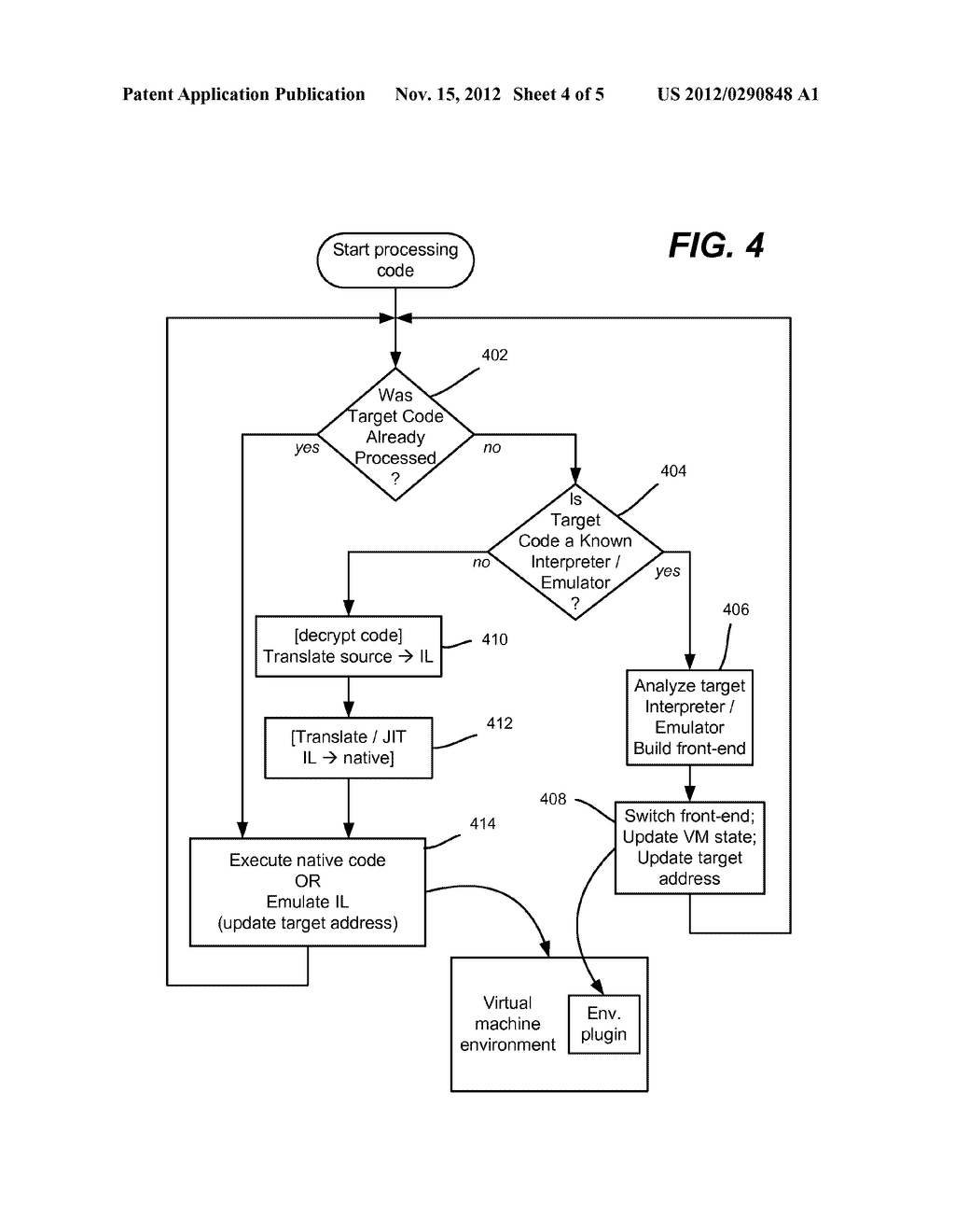 Emulating Mixed-Code Programs Using a Virtual Machine Instance - diagram, schematic, and image 05