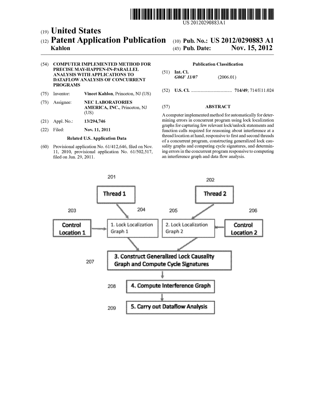 Computer Implemented Method for Precise May-Happen-in-Parallel Analysis     with Applications to Dataflow Analysis of Concurrent Programs - diagram, schematic, and image 01