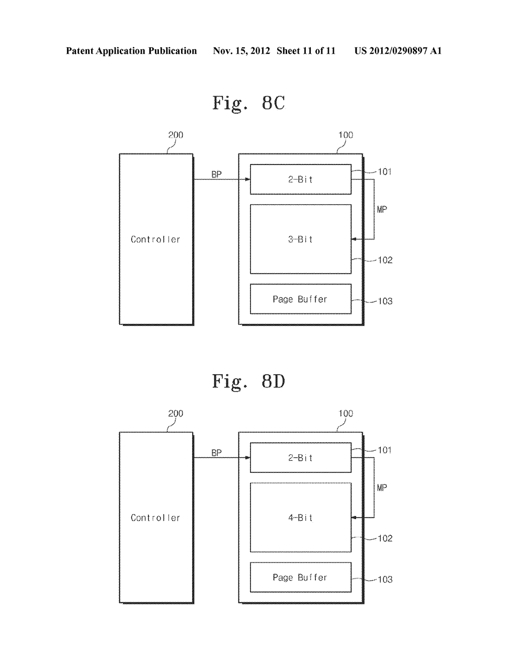 DATA STORAGE SYSTEM HAVING MULTI-BIT MEMORY DEVICE AND ON-CHIP BUFFER     PROGRAM METHOD THEREOF - diagram, schematic, and image 12