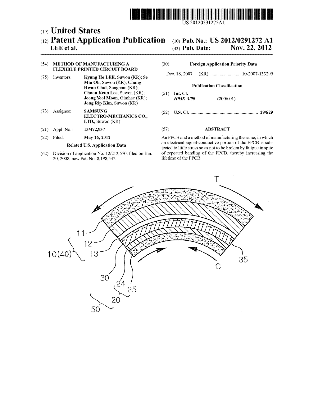 METHOD OF MANUFACTURING A FLEXIBLE PRINTED CIRCUIT BOARD - diagram, schematic, and image 01