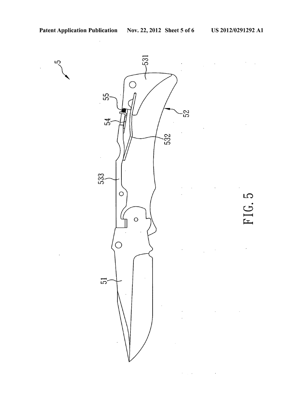 Folding knife with safety switch - diagram, schematic, and image 06