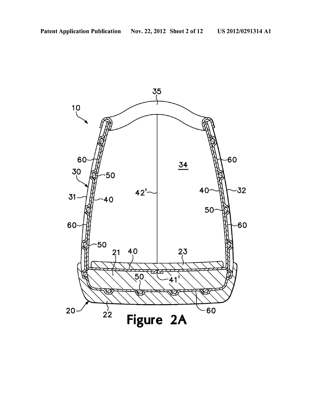 Article of Footwear Having an Upper with a Structured Intermediate Layer - diagram, schematic, and image 03