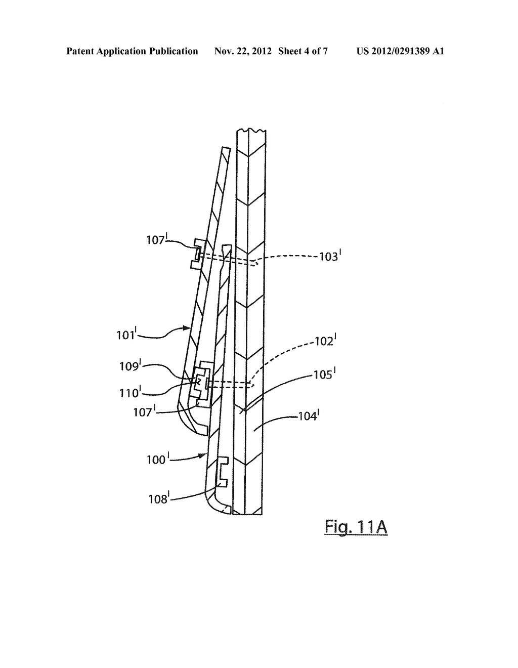 Molded Shingle with Moisture Guards for Fasteners and with Shingle     Alignment Features - diagram, schematic, and image 05