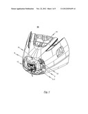 DEVICE FOR THE ON-DEMAND SEALING OF AN OPENING PROVIDED IN THE FRONTAL     REGION OF A TRACK-GUIDED VEHICLE, A FRONT NOSE MODULE HAVING SUCH A     DEVICE, AND A TRACK-GUIDED VEHICLE HAVING SUCH A FRONT NOSE MODULE diagram and image