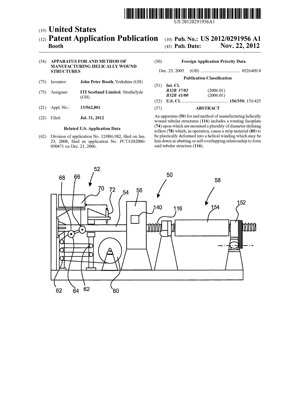 APPARATUS FOR AND METHOD OF MANUFACTURING HELICALLY WOUND STRUCTURES - diagram, schematic, and image 01