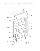 Blind with head rail and control guides diagram and image