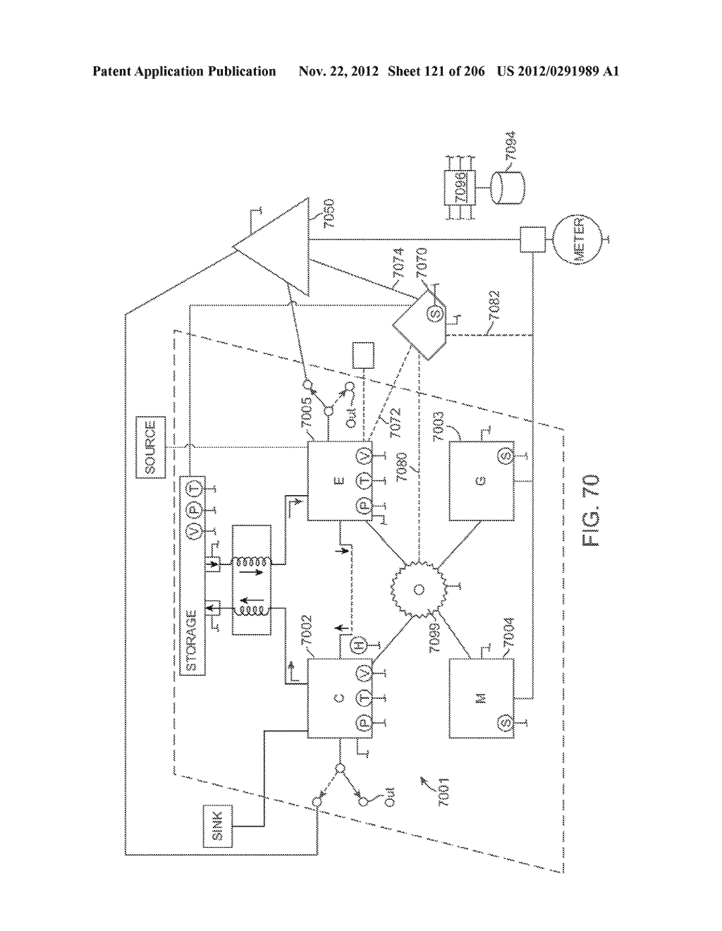 COMPRESSED AIR ENERGY STORAGE SYSTEM UTILIZING TWO-PHASE FLOW TO     FACILITATE HEAT EXCHANGE - diagram, schematic, and image 122