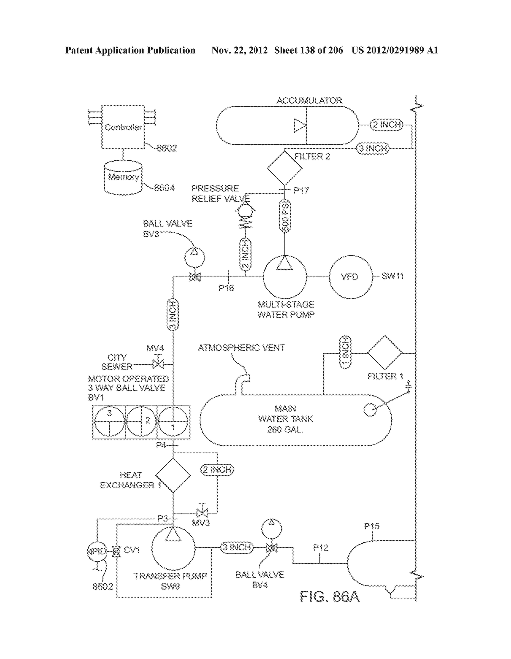 COMPRESSED AIR ENERGY STORAGE SYSTEM UTILIZING TWO-PHASE FLOW TO     FACILITATE HEAT EXCHANGE - diagram, schematic, and image 139