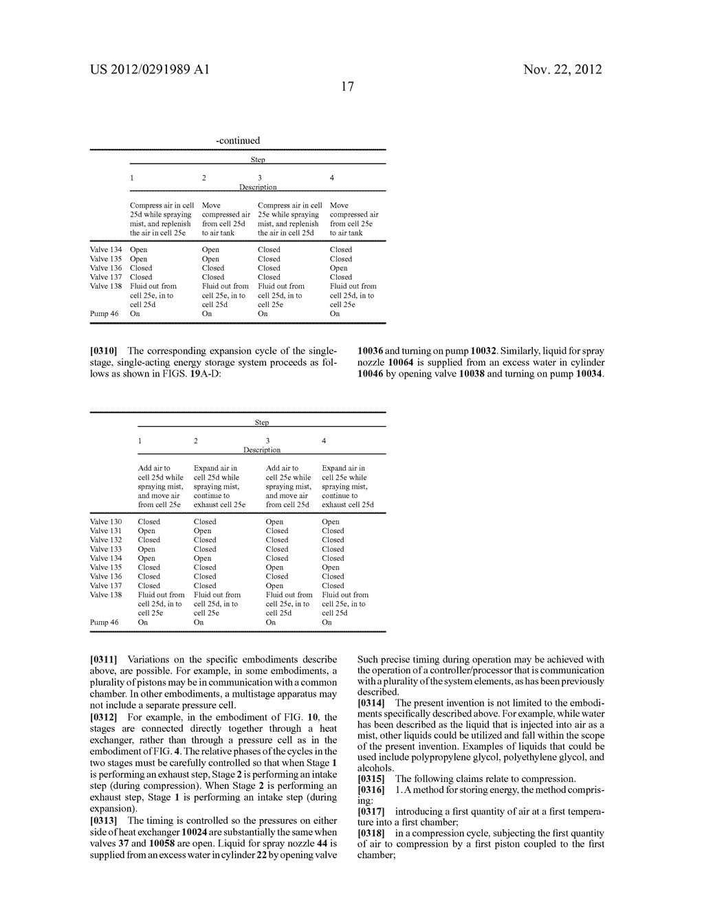 COMPRESSED AIR ENERGY STORAGE SYSTEM UTILIZING TWO-PHASE FLOW TO     FACILITATE HEAT EXCHANGE - diagram, schematic, and image 224