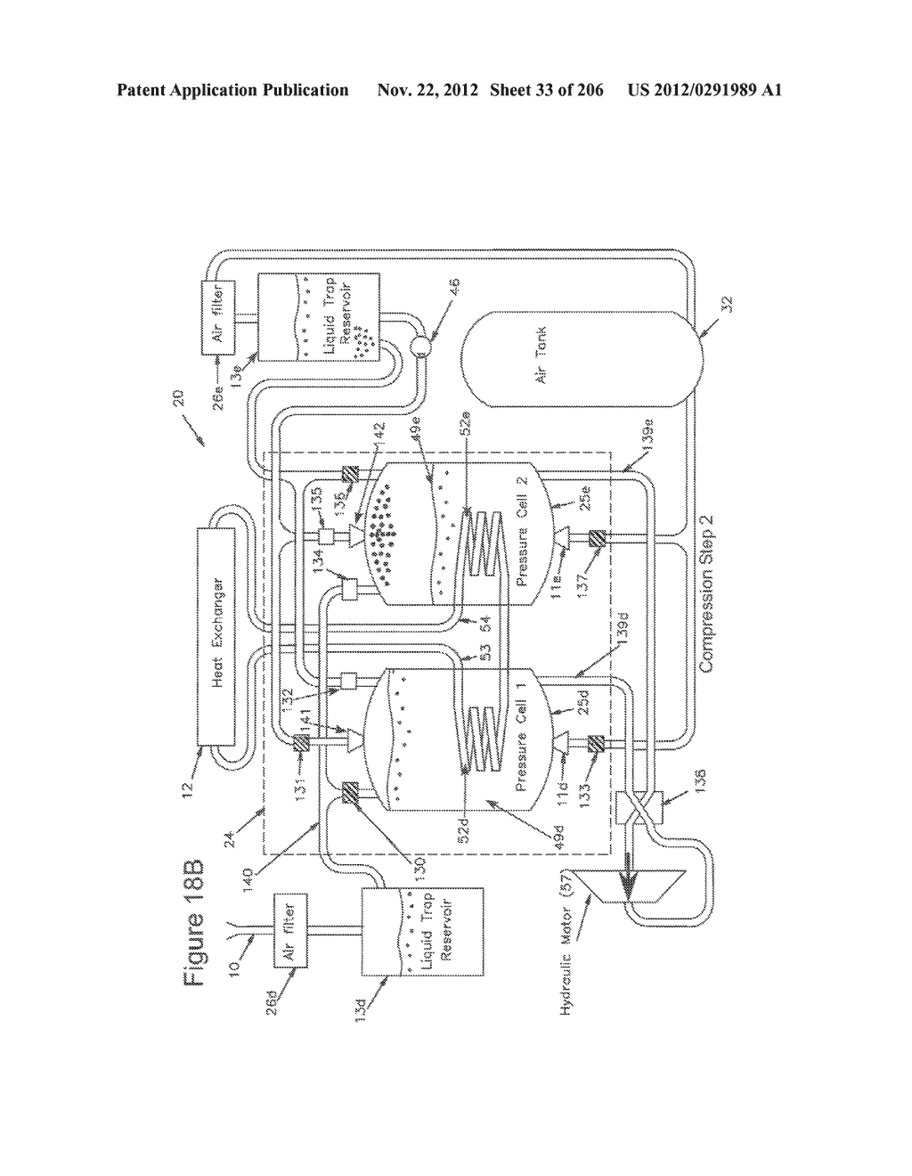 COMPRESSED AIR ENERGY STORAGE SYSTEM UTILIZING TWO-PHASE FLOW TO     FACILITATE HEAT EXCHANGE - diagram, schematic, and image 34