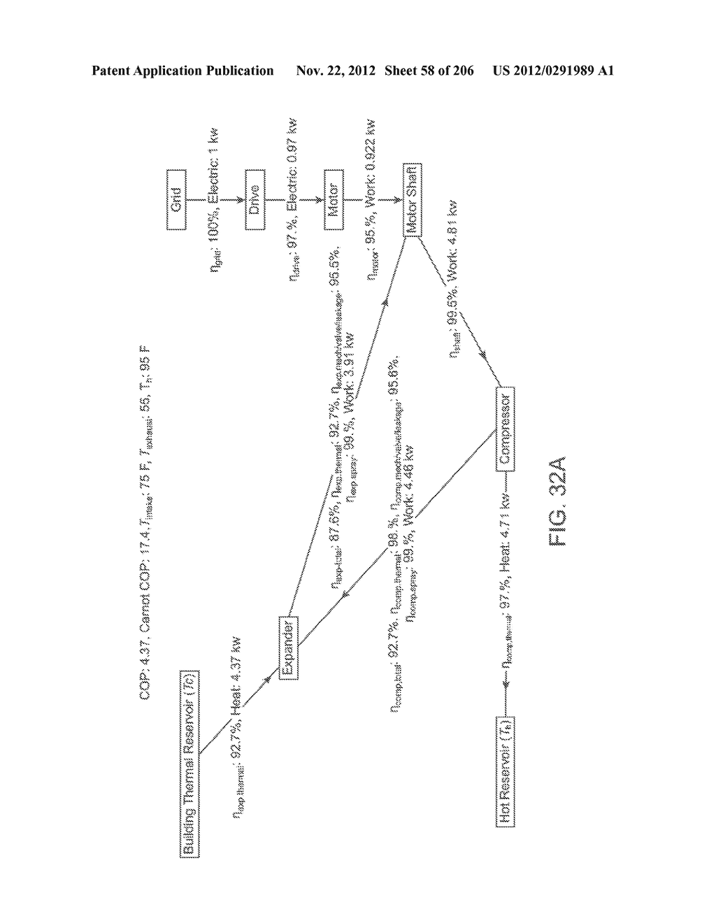 COMPRESSED AIR ENERGY STORAGE SYSTEM UTILIZING TWO-PHASE FLOW TO     FACILITATE HEAT EXCHANGE - diagram, schematic, and image 59