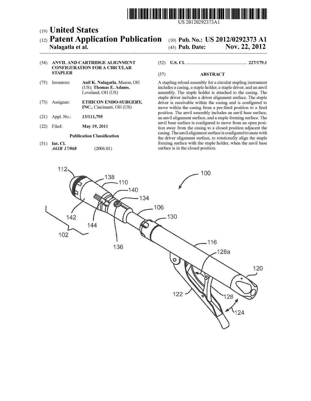 ANVIL AND CARTRIDGE ALIGNMENT CONFIGURATION FOR A CIRCULAR STAPLER - diagram, schematic, and image 01